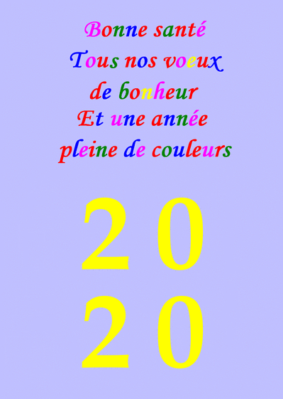 Carte Une Annee Pleine De Couleurs : Envoyer une Carte De 